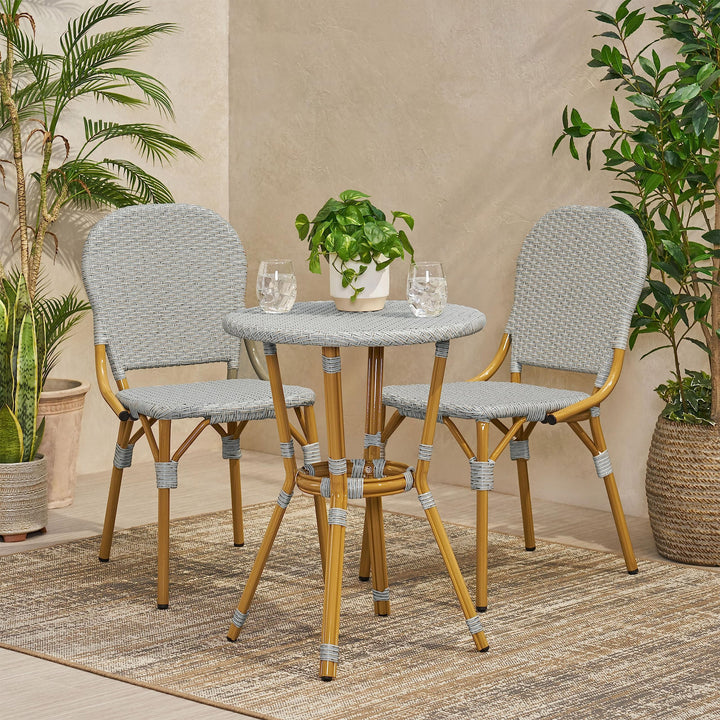 Christopher Knight Home Arthur Bistro Set Light Brown + Bamboo - Diamond Home USA