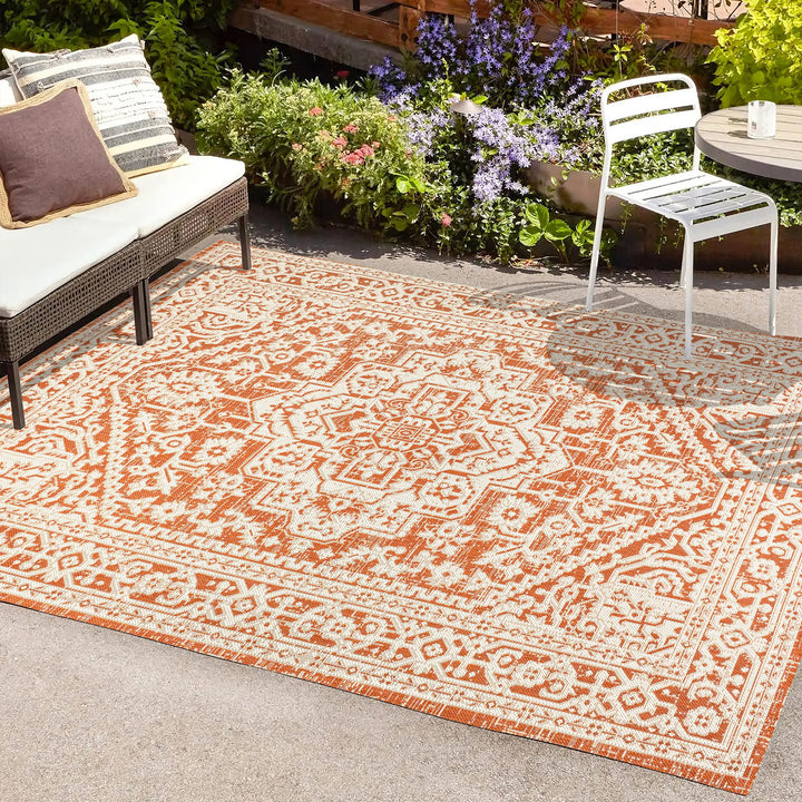 JONATHAN Y Rozetta Medallion Textured Weave Indoor/Outdoor Area Rug