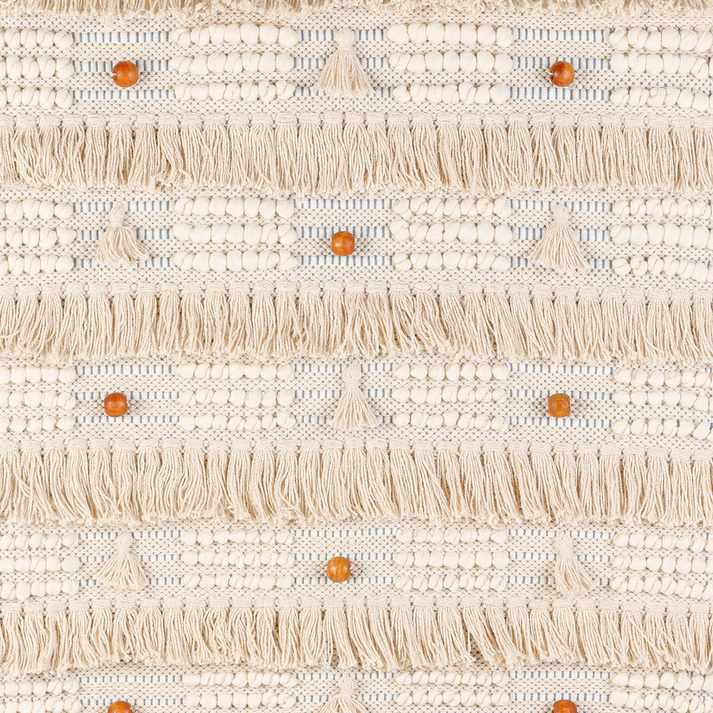Boho Beaded Hand Woven 48x24-inch Wall Hanging 48" h X 24" w Beige Blue Brown - Diamond Home USA