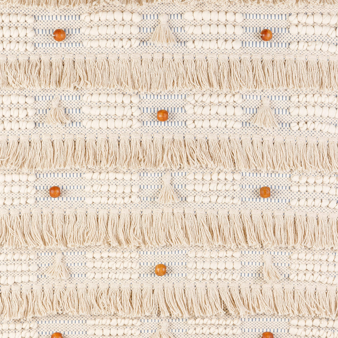 Boho Beaded Hand Woven 48x24-inch Wall Hanging 48" h X 24" w Beige Blue Brown - Diamond Home USA