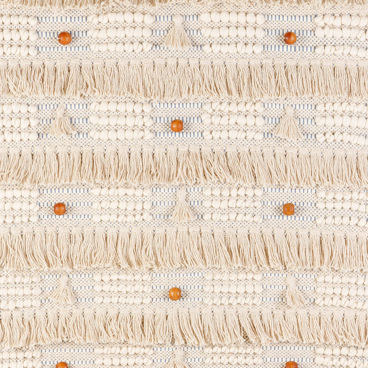 Boho Beaded Hand Woven 48x24-inch Wall Hanging 48" h X 24" w Beige Blue Brown - Diamond Home USA