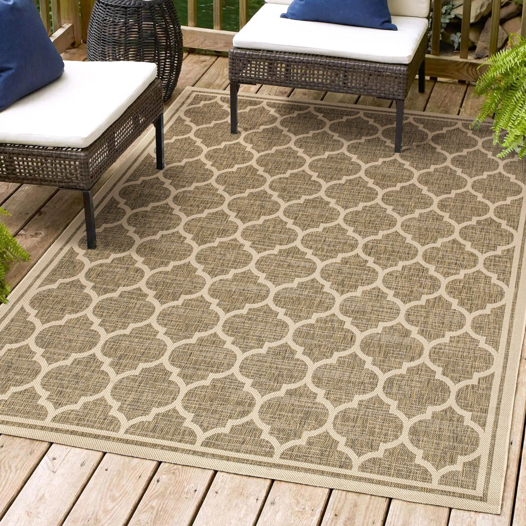 JONATHAN Y Zinnia Moroccan Trellis Textured Weave Indoor/Outdoor Area Rug