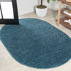 JONATHAN Y SEU100H-6OV Haze Solid Low-Pile Indoor Area Rug Coastal Bohemian 6 X 9 Oval - Turquoise