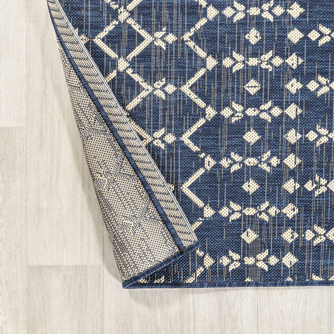 JONATHAN Y Trebol Moroccan Geometric Textured Weave Indoor/Outdoor Area Rug