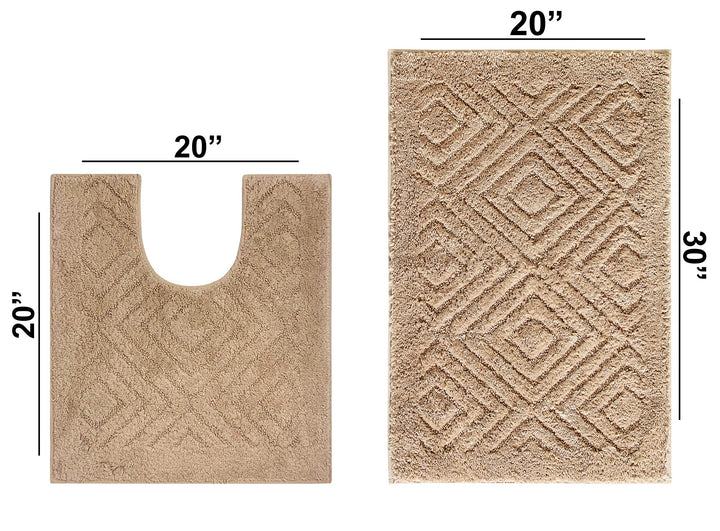 Better Trends Trier Collection - 100% Cotton Bath Mats for Bathroom - Ultra Soft - Diamond Home USA
