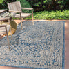 JONATHAN Y SMB101B-9 Sinjuri Medallion Textured Weave Indoor/Outdoor 9 ft. x 9 X 12 - Navy/Gray