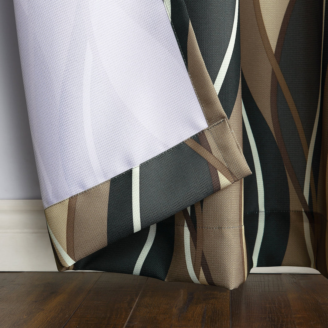 No. 918 Intersect Ogee Print Semi-Sheer Grommet Curtain Panel