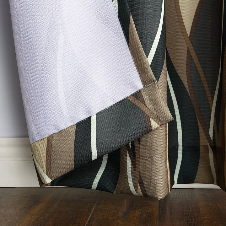 No. 918 Intersect Ogee Print Semi-Sheer Grommet Curtain Panel