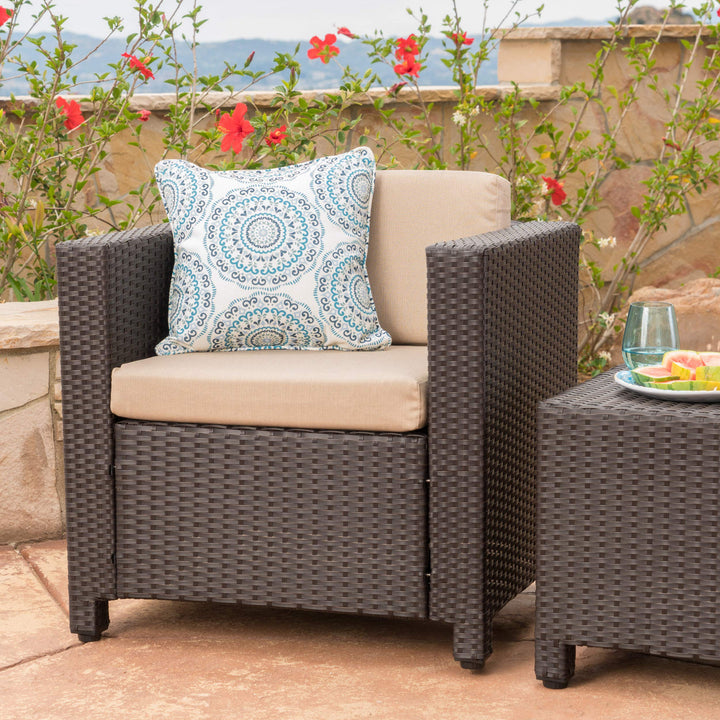 Christopher Knight Home Puerta Outdoor Wicker Club Chair with Water Resistant Dark
