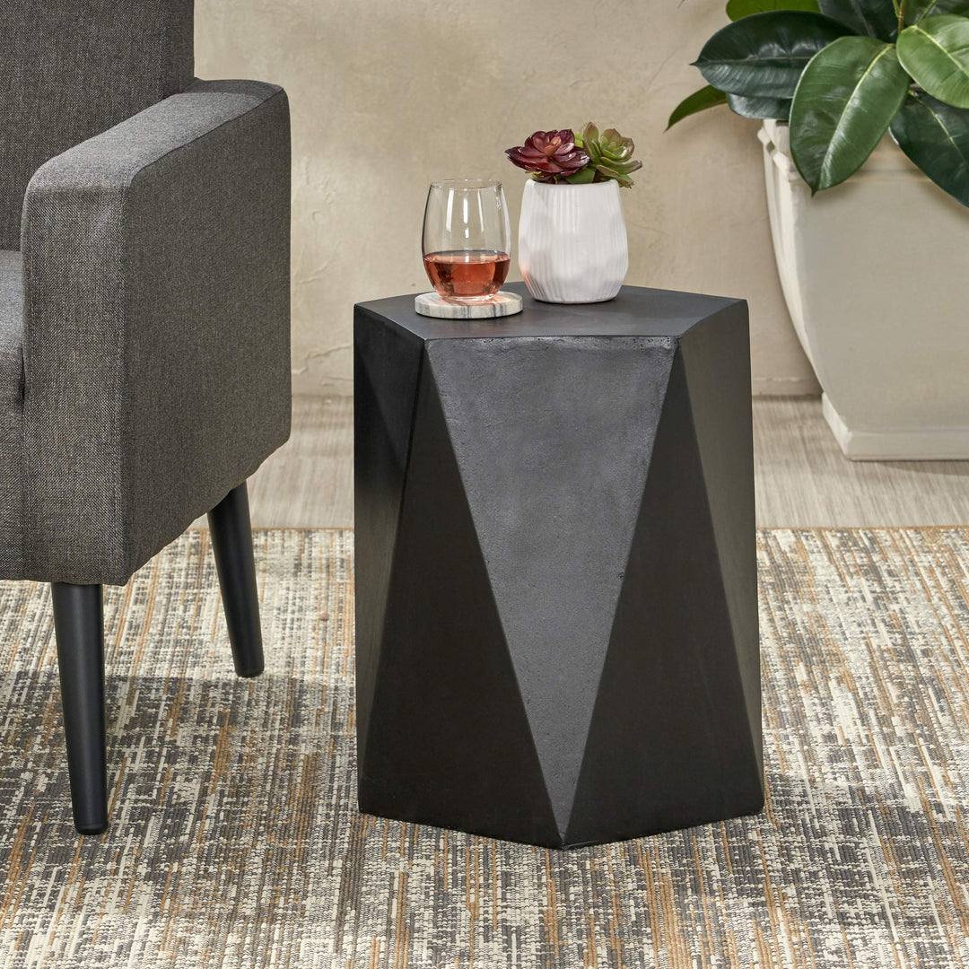 Christopher Knight Home Daria Outdoor Side Table Matte Black - Diamond Home USA