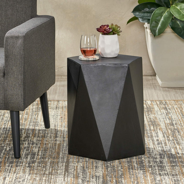 Christopher Knight Home Daria Outdoor Side Table Matte Black - Diamond Home USA