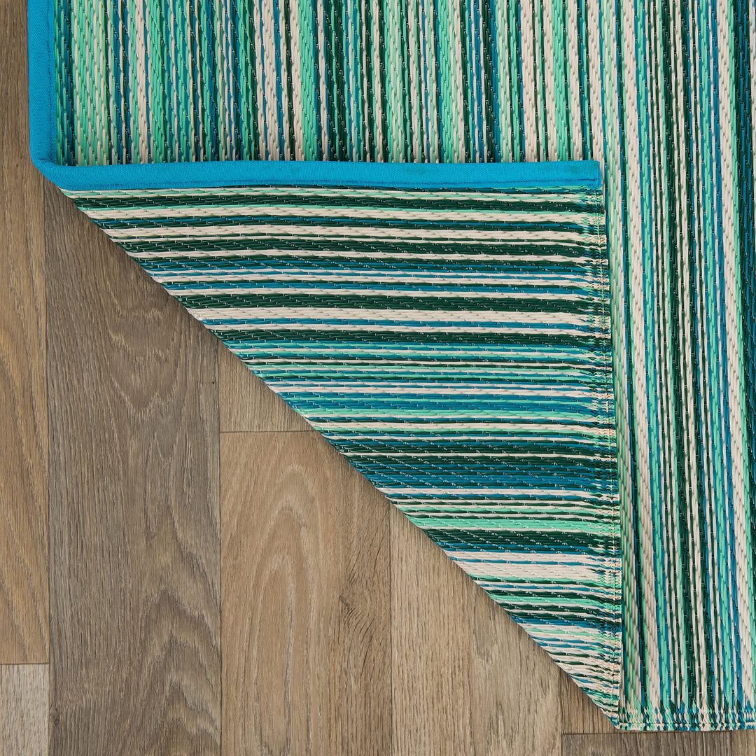 Rugshop Contemporary Stripe Reversible Crease-Free Waterproof remium Recycled 7'10"X10' - Diamond Home USA