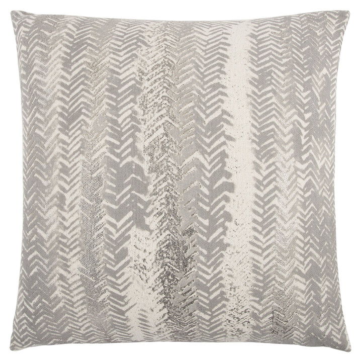 Rizzy Home|T13191|20"x20" Gray/Neutral/Metallic Vertical Stripe Decorative Polyester