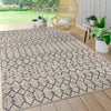 JONATHAN Y SMB108E-9 Ourika Moroccan Geometric Textured Weave Indoor Outdoor 9 X 12 - Light Gray/Black