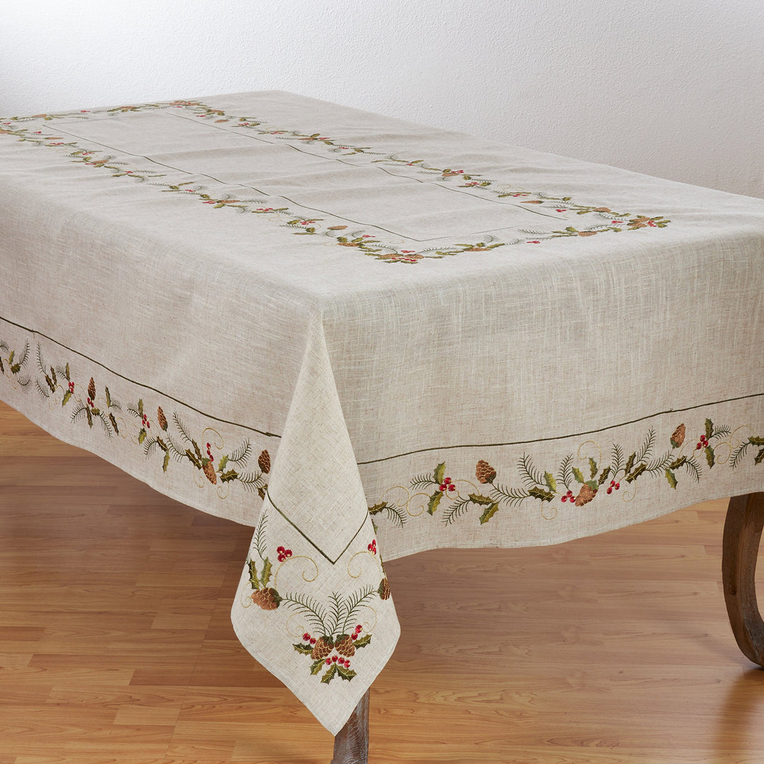 SARO LIFESTYLE 1851.N67120B Joyeuses Fêtes Collection Holiday Tablecloth With 67"x120"