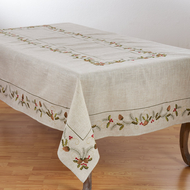 SARO LIFESTYLE 1851.N67120B Joyeuses Fêtes Collection Holiday Tablecloth With 67"x120"