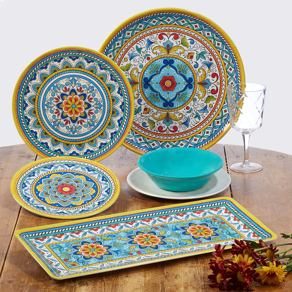 Certified International Portofino Melamine Hostess Set Multi Colored Large - Diamond Home USA