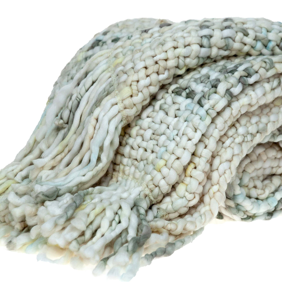 White 52 X 60 Handloom Throw Blanket Textured Casual Acrylic - Diamond Home USA