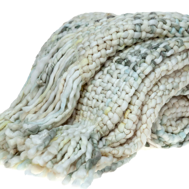 White 52 X 60 Handloom Throw Blanket Textured Casual Acrylic - Diamond Home USA
