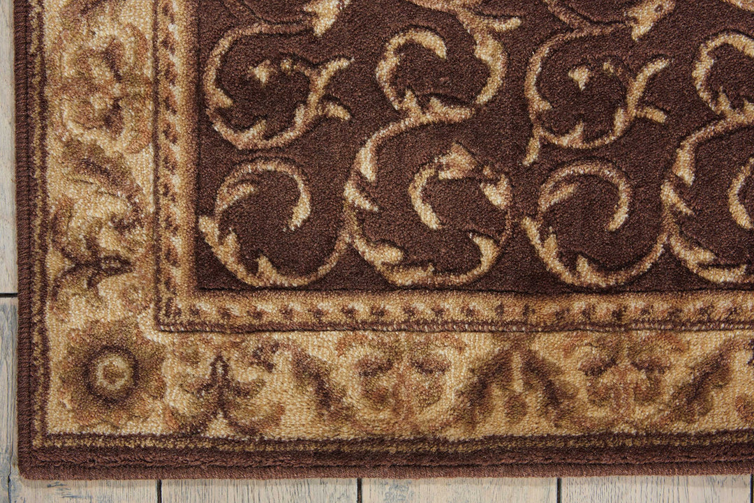 Nourison Somerset Floral Brown 3'6" x 5'6" Area-Rug Easy washing Non Shedding - Diamond Home USA