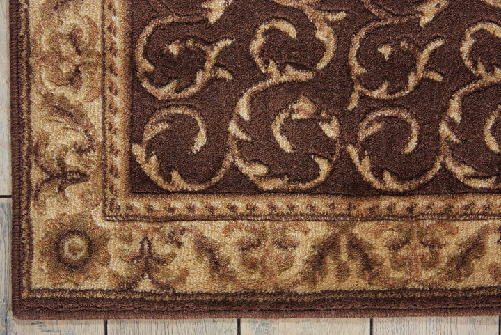 Nourison Somerset Floral Brown 3'6" x 5'6" Area-Rug Easy washing Non Shedding - Diamond Home USA