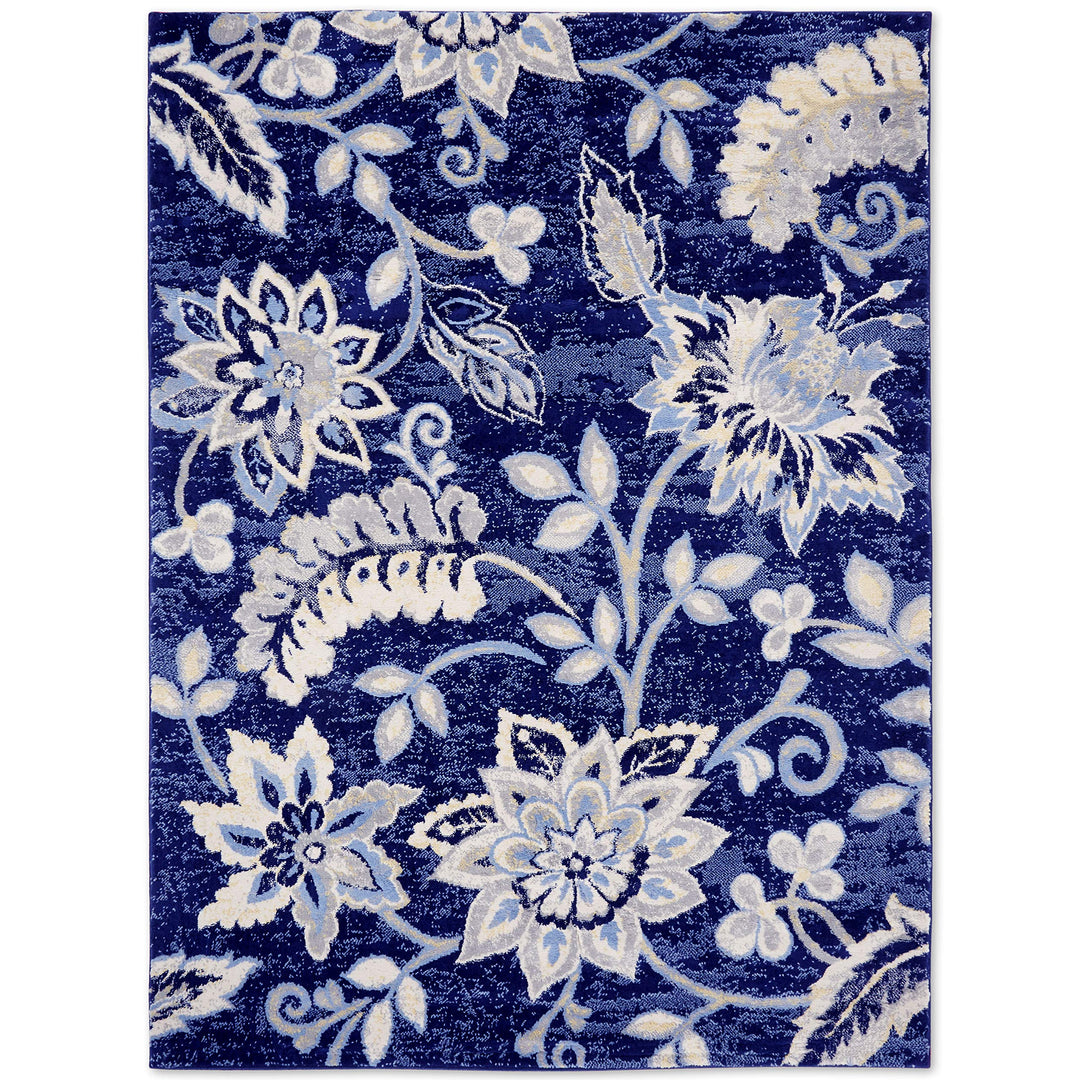 Home Dynamix Tremont Teaneck Transitional Area Rug Floral Navy Blue 3'3"x5'2" - Diamond Home USA