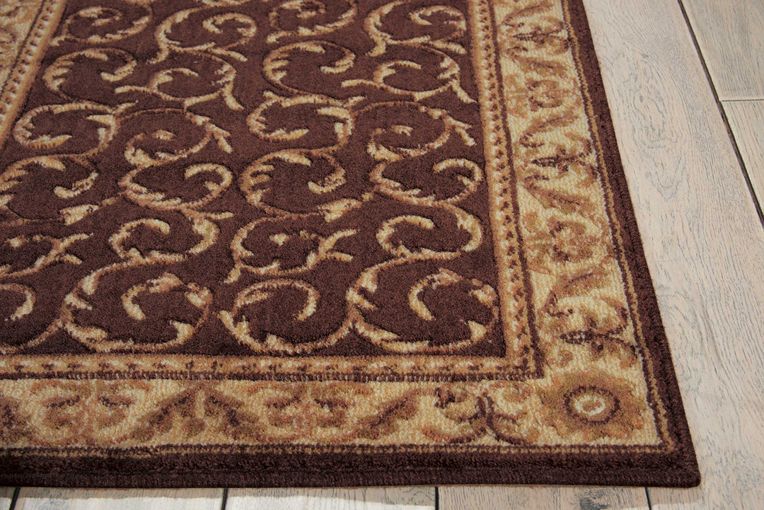 Nourison Somerset Floral Brown 3'6" x 5'6" Area-Rug Easy washing Non Shedding - Diamond Home USA