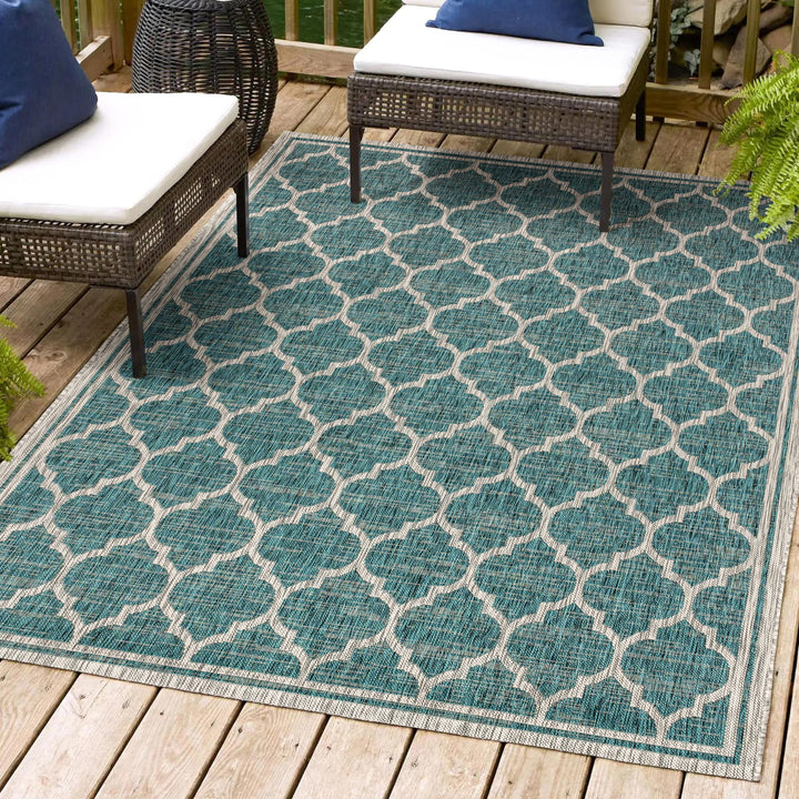 JONATHAN Y Zinnia Moroccan Trellis Textured Weave Indoor/Outdoor Area Rug