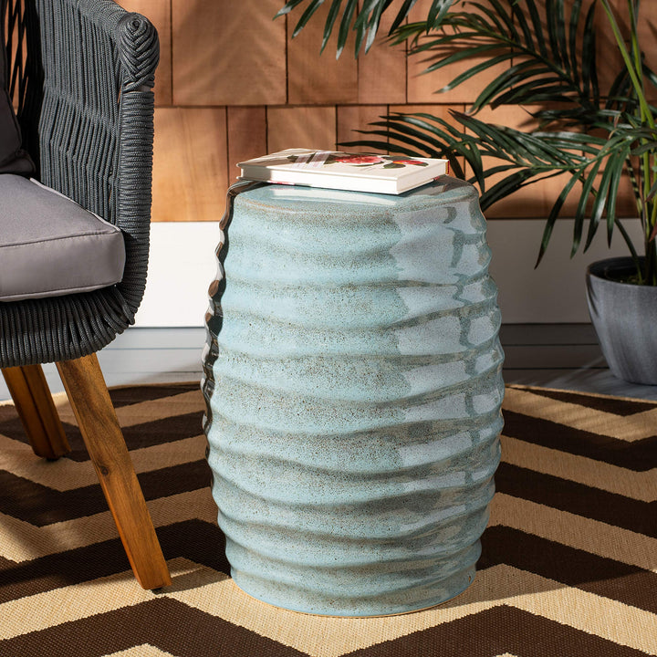 Safavieh ACS4575B Kita Ceramic Decorative Garden Stool 0 Blue