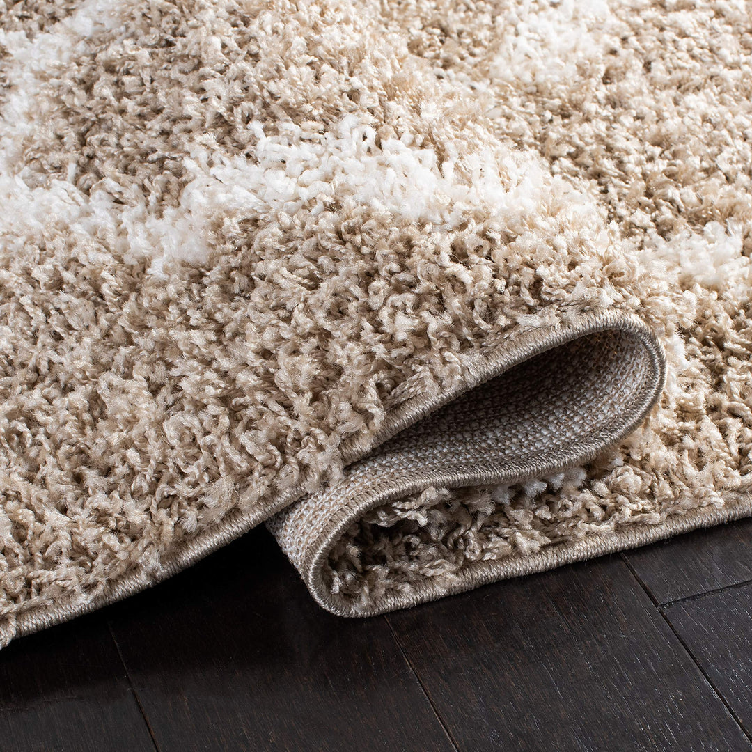 SAFAVIEH Dallas Shag Collection Accent Rug - 3' x 5' Beige & Ivory Trellis - Diamond Home USA