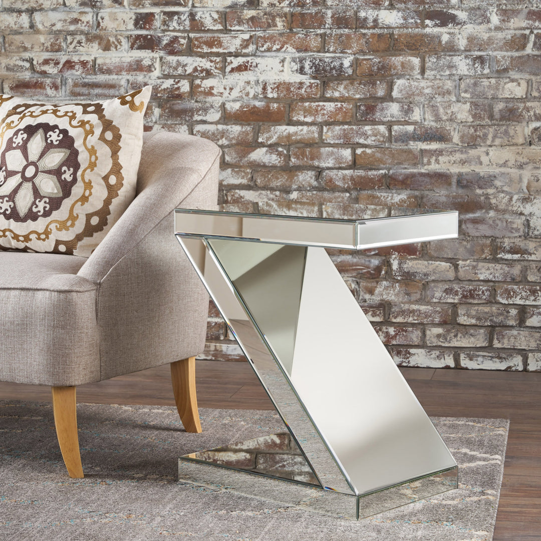 Christopher Knight Home Auda Z-Shaped Side Table Mirrored - Diamond Home USA