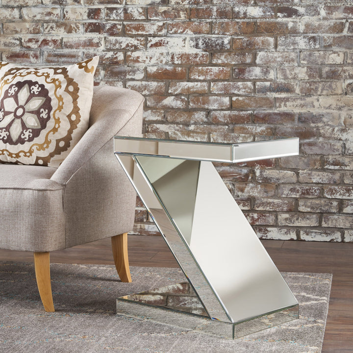 Christopher Knight Home Auda Z-Shaped Side Table Mirrored - Diamond Home USA