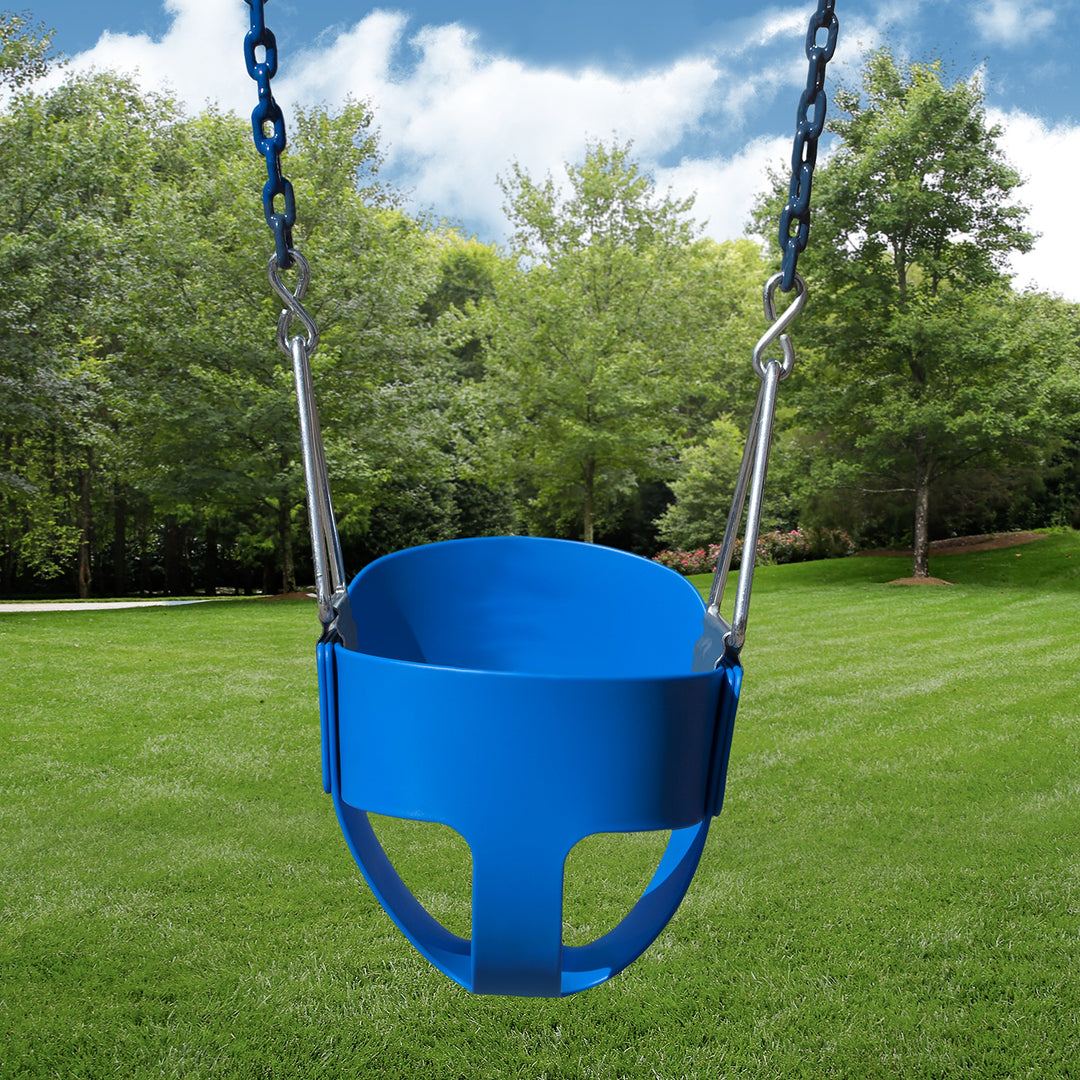 Gorilla Playsets Full Bucket Toddler Swing with Coated Chains