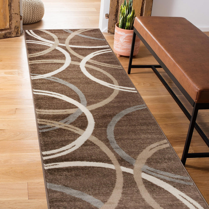 Rugshop Contemporary Abstract Circles Design Area Rug