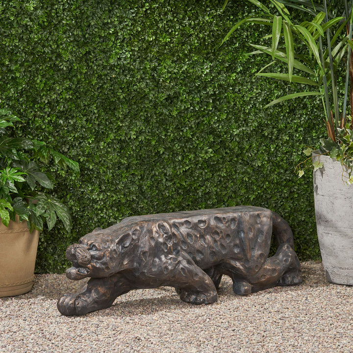 Christopher Knight Home Emersyn Outdoor Leopard Shaped ncrete Bench Antique - Diamond Home USA