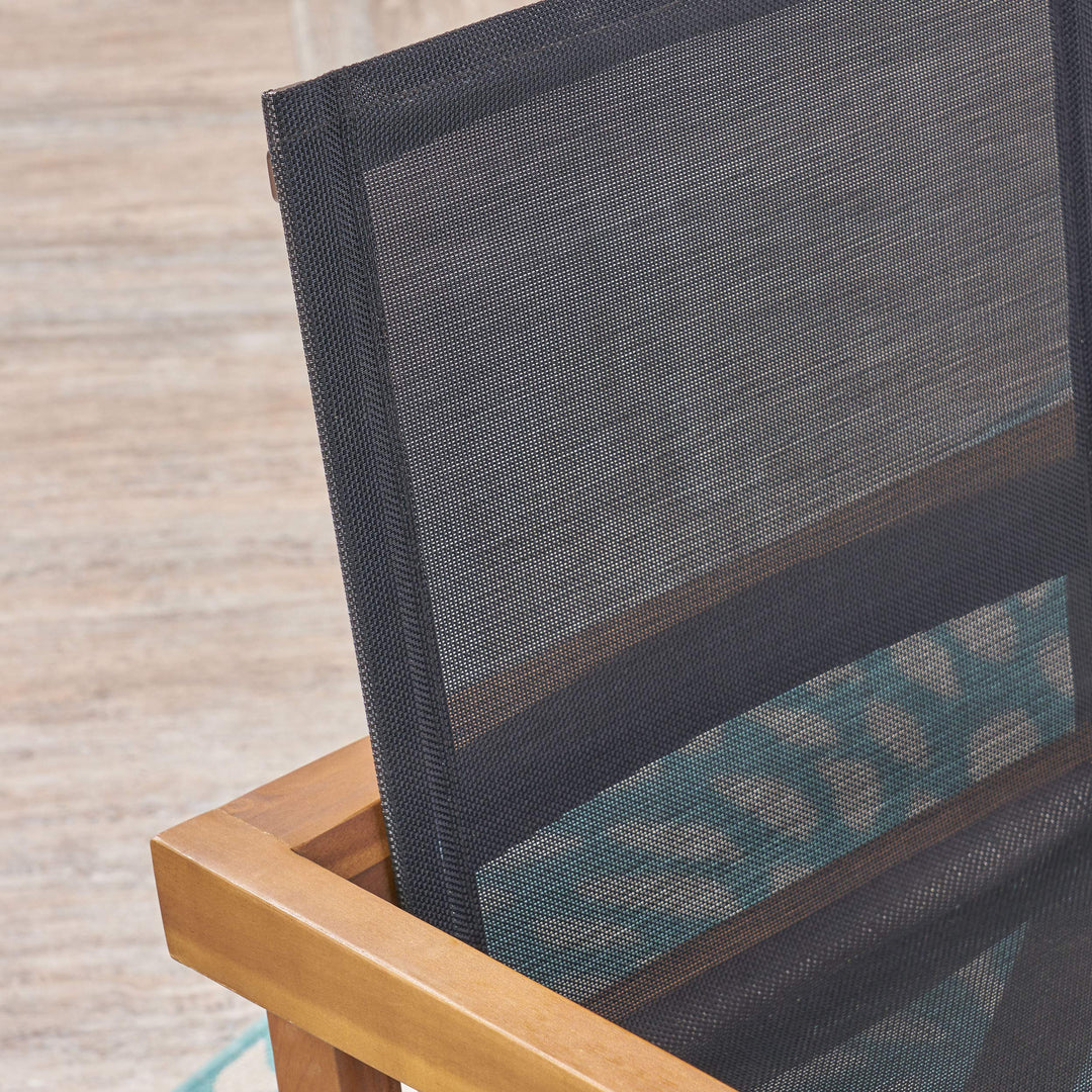 Christopher Knight Home Jimmy Outdoor Acacia Wood and Mesh Dining Chairs (Set of teak finish - Diamond Home USA