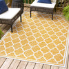 JONATHAN Y SMB109F-8 Trebol Moroccan Trellis Textured Weave Indoor Outdoor 8 X 10 - Yellow/Cream