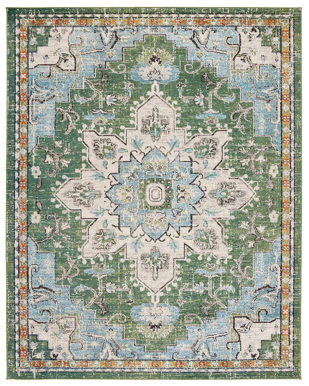 SAFAVIEH Madison Collection Area Rug - 6' x 9' Green & Turquoise Boho Chic - Diamond Home USA