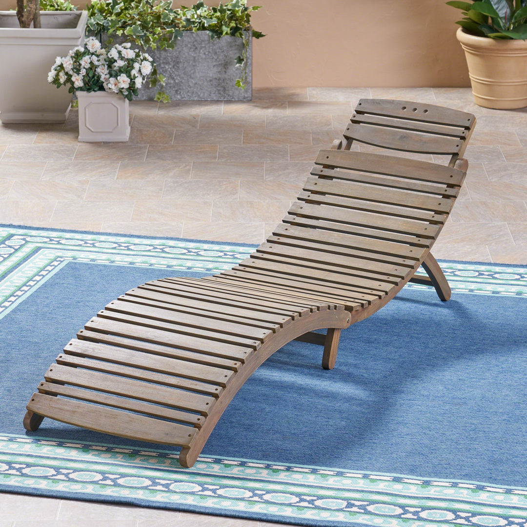 Christopher Knight Home Lahaina Wood Outdoor Chaise Lounge