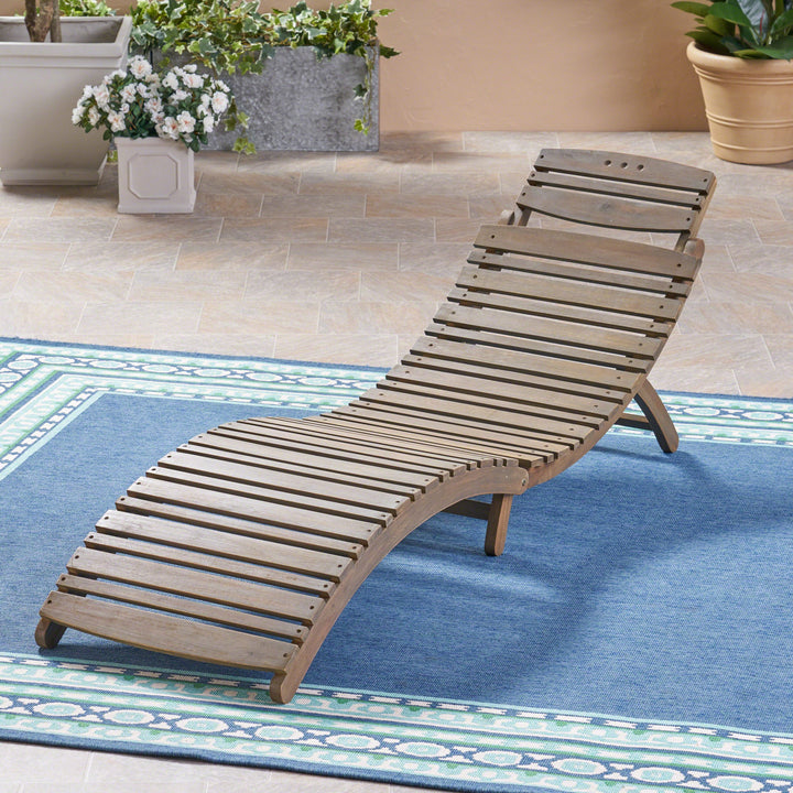 Christopher Knight Home Lahaina Wood Outdoor Chaise Lounge