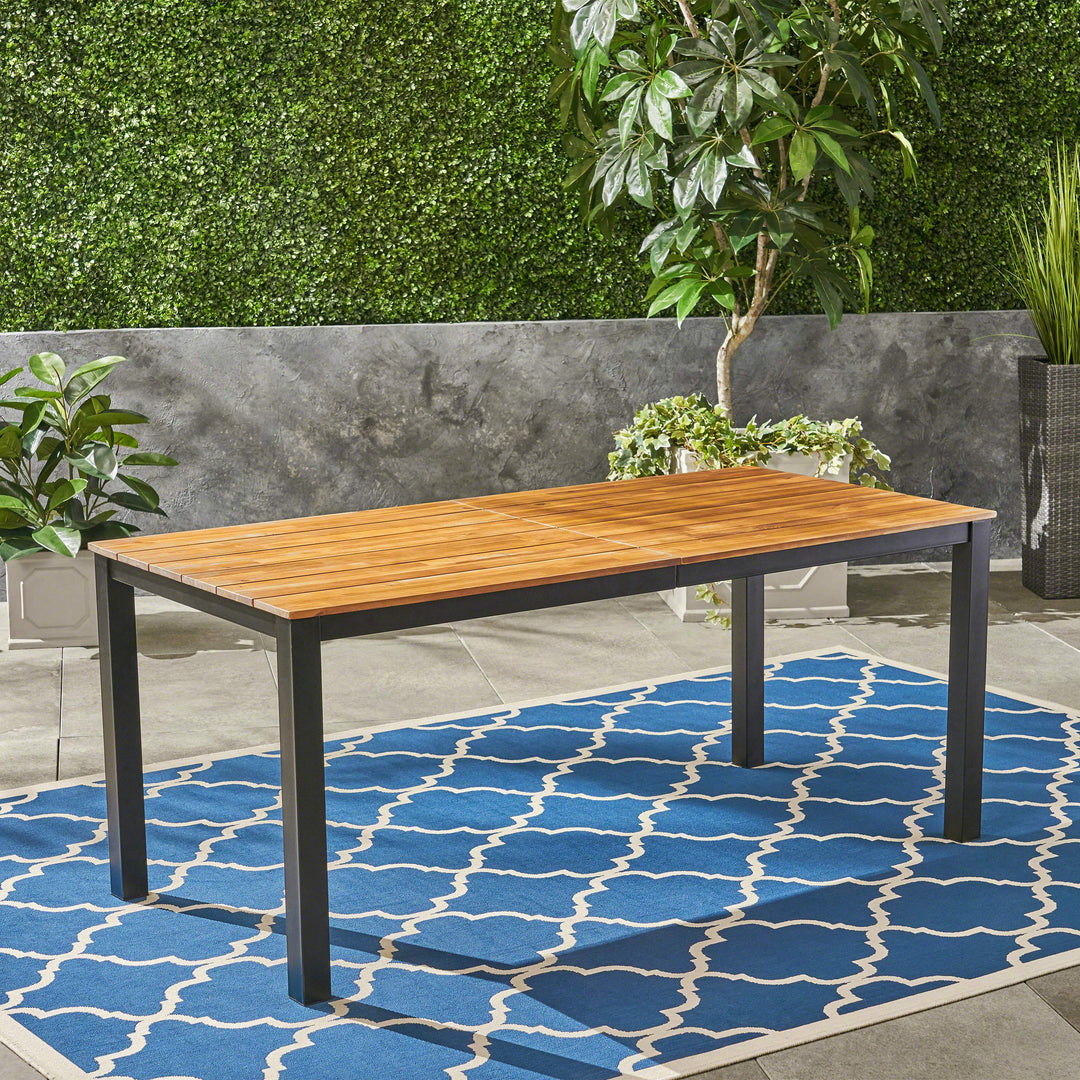 Christopher Knight Home Zak Outdoor 71" Acacia Wood Dining Table Teak Finish - Diamond Home USA