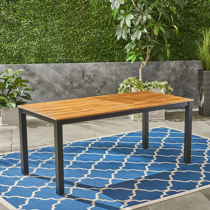 Christopher Knight Home Zak Outdoor 71" Acacia Wood Dining Table Teak Finish - Diamond Home USA