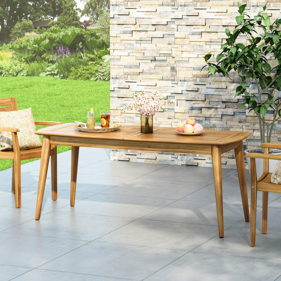 Christopher Knight Home Gwendolyn Outdoor Rustic Acacia Wood Dining Table Teak - Diamond Home USA
