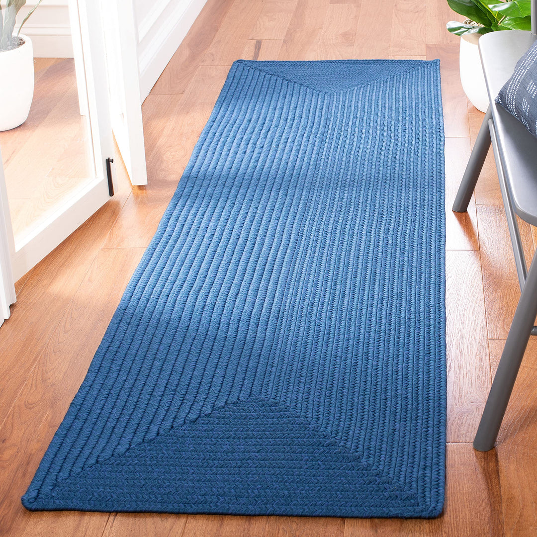 SAFAVIEH Braided Collection 2'3" x 10' Blue BRD315M Handmade Country Cottage 2'3" x 10' Runner - Blue