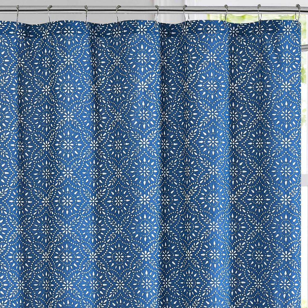 Shower Curtain Blue Casual Cotton - Diamond Home USA
