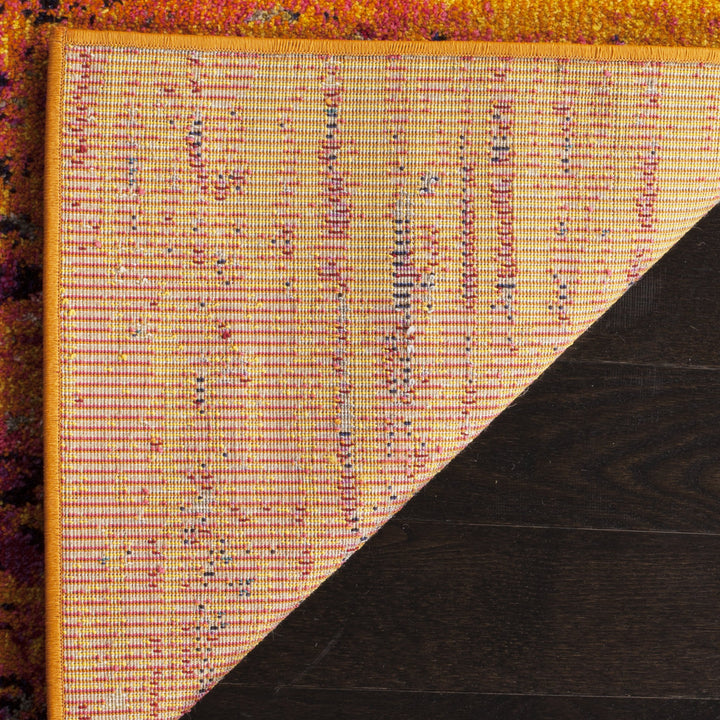 SAFAVIEH Monaco Collection Accent Rug - 3' x 5' Orange & Multi Modern Boho - Diamond Home USA