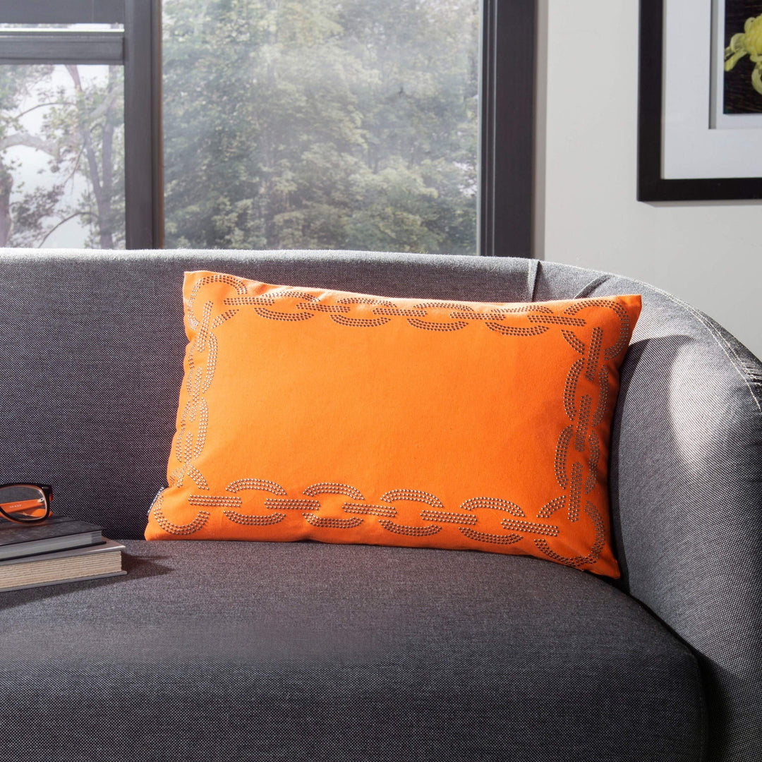 20-inch Orange Decorative Throw Pillow (Set of 2) Abstract Geometric Textured