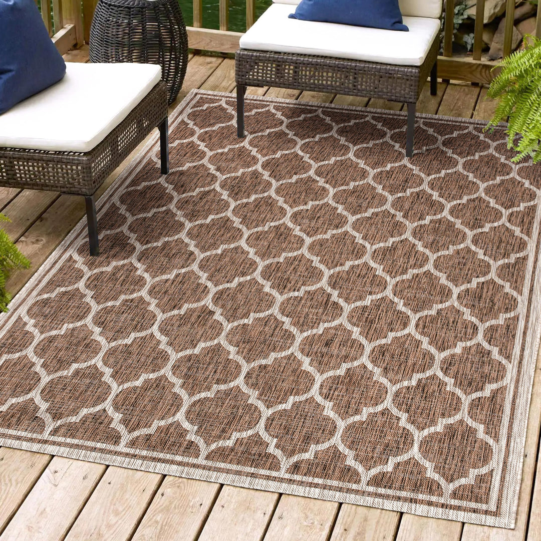 JONATHAN Y Zinnia Moroccan Trellis Textured Weave Indoor/Outdoor Area Rug