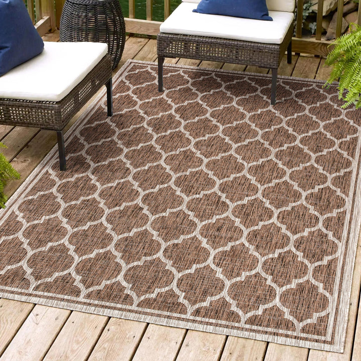 JONATHAN Y Zinnia Moroccan Trellis Textured Weave Indoor/Outdoor Area Rug