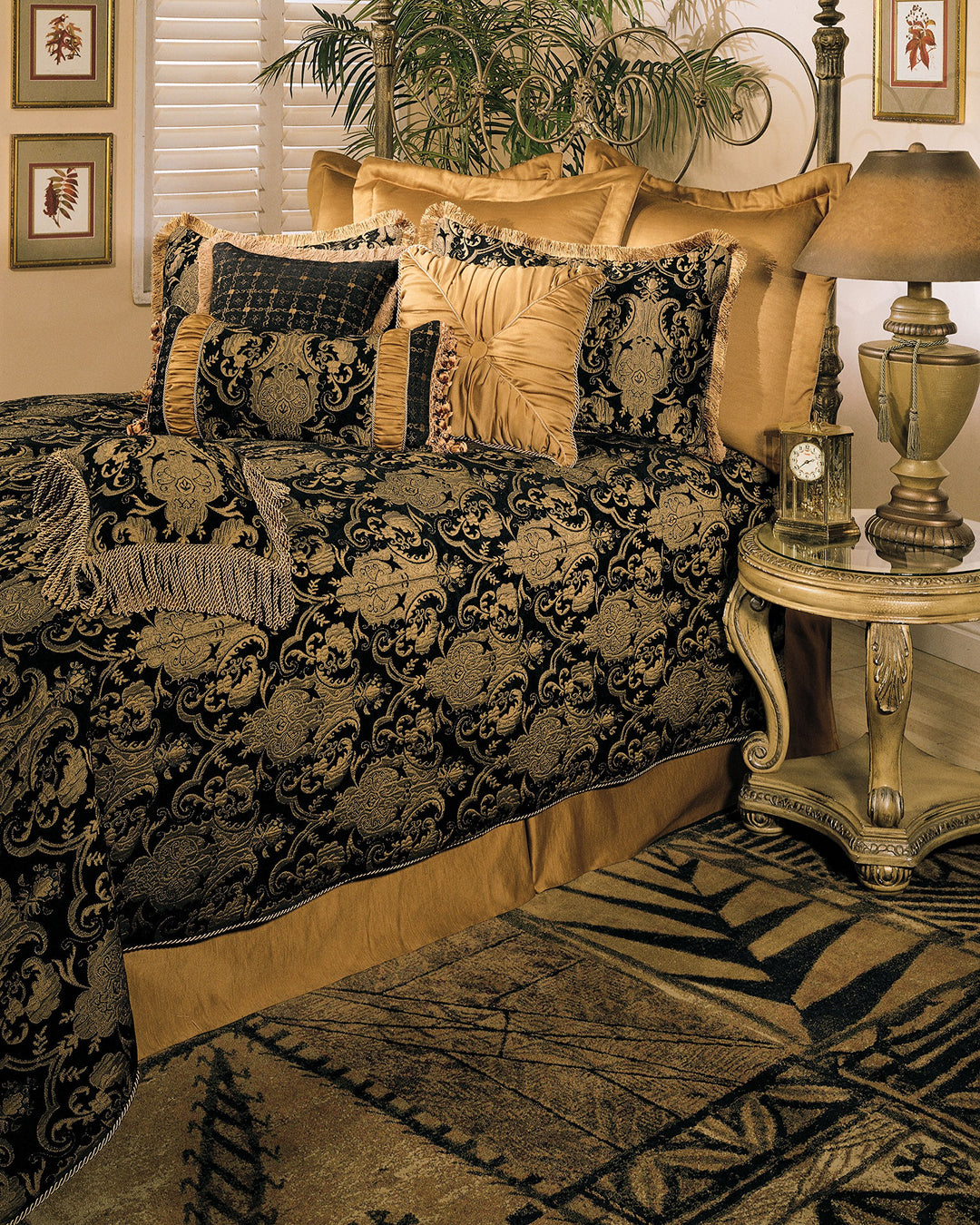 Sherry Kline China Art Black Boudoir Pillow 13 x 20